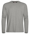 Heren T-shirt lange Mouw Clique Basic Grijs melange